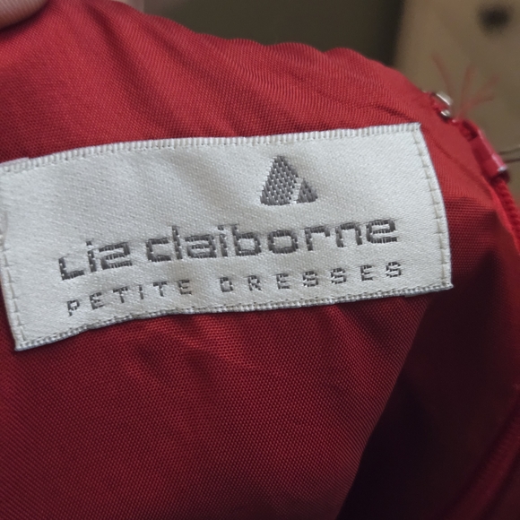 Liz Claiborne Women's Red Short Sleeved Midi Dress - Picture 4 of 8